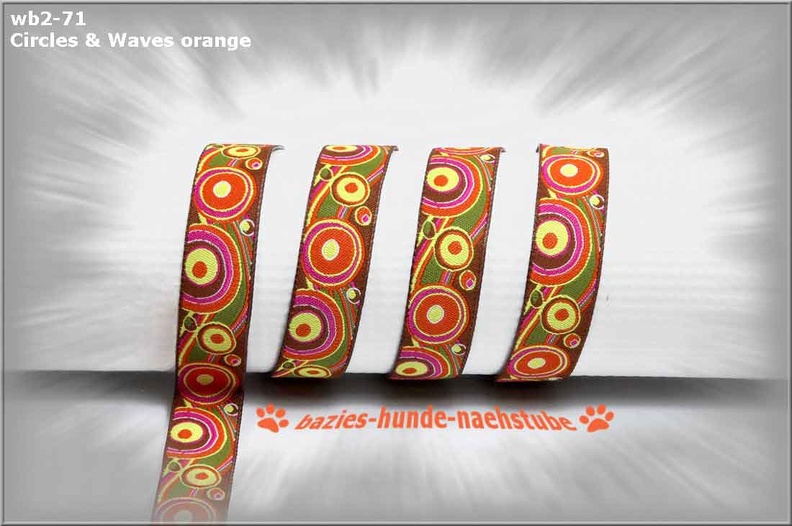 wb2-071 - 16 mm Breite - Design "Circles & Waves orange"