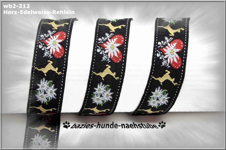 wb2-212 - 18mm Breite - Design "Herz-Edelweiss-Rehlein"