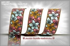 wb3-187 - 25mm Breite - Design "Tropical Flowers Aqua/Pink"