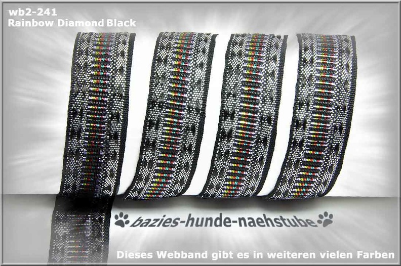 wb2-241- 18mm Breite - Design "Rainbow Diamond Black"