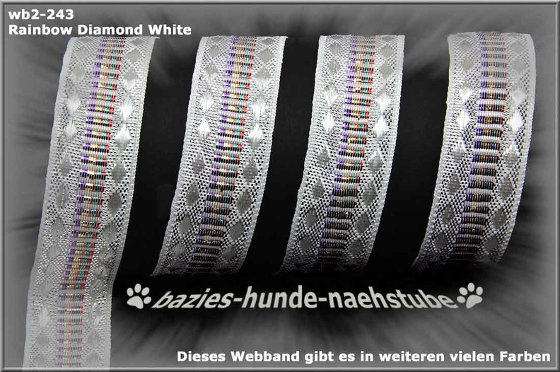 wb2-243- 18mm Breite - Design "Rainbow Diamond White"