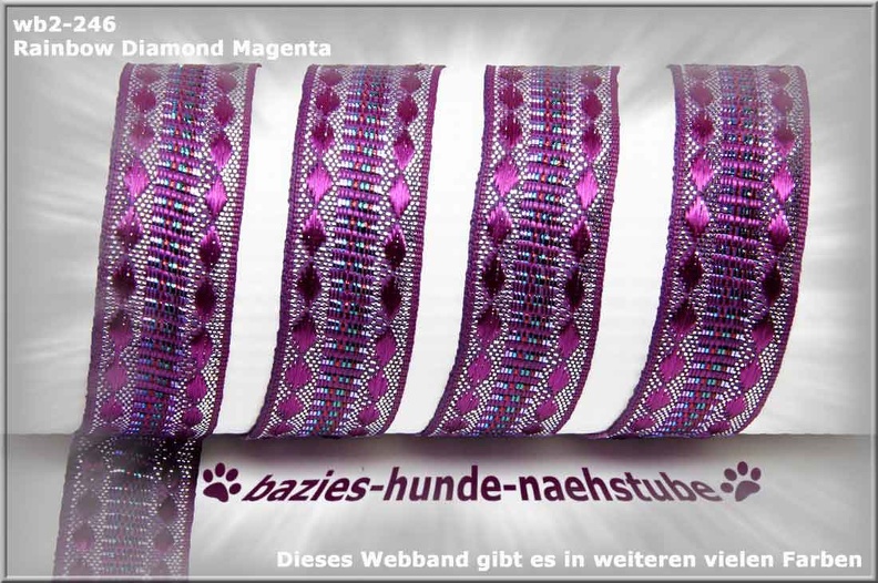 wb2-246- 18mm Breite - Design "Rainbow Diamond Magenta"