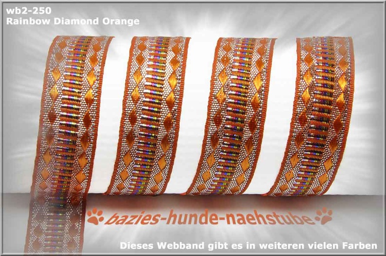 wb2-250- 18mm Breite - Design "Rainbow Diamond Orange"