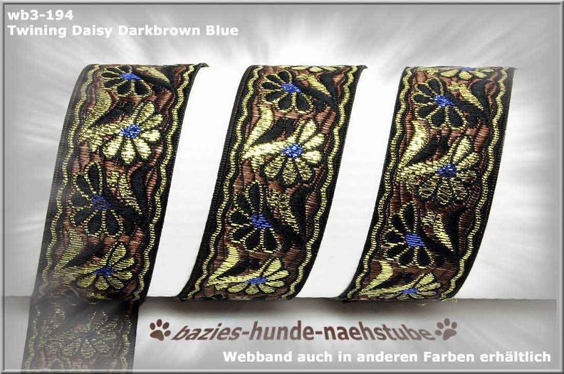 wb3-194 - 23mm Breite - Design "Twining Daisy Darkbrown Blue"